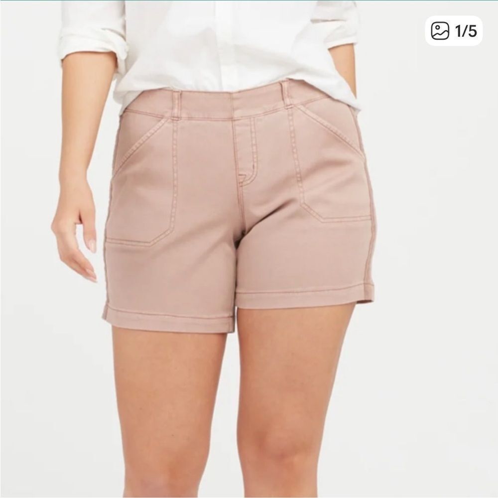 Spanx Twill Mauve 6” Shorts sz S